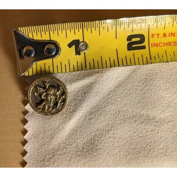 Antique medieval Brass Button man playing horn  Flute Floral Setting Vintage old - Picture 2 of 3